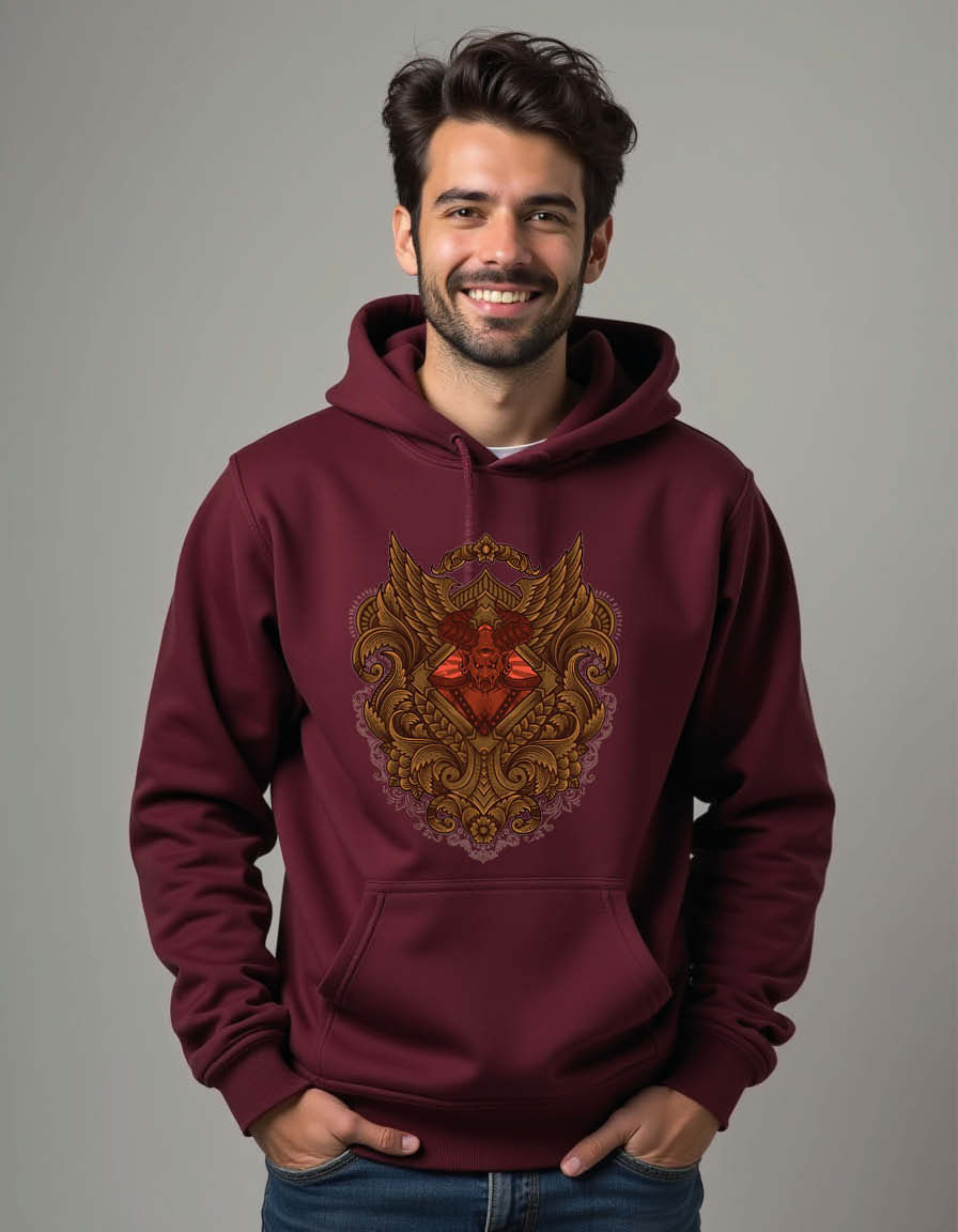 Thumbnail: Gothic Sacred Heart Baroque Emblem Unisex Graphic Printed Hoodies