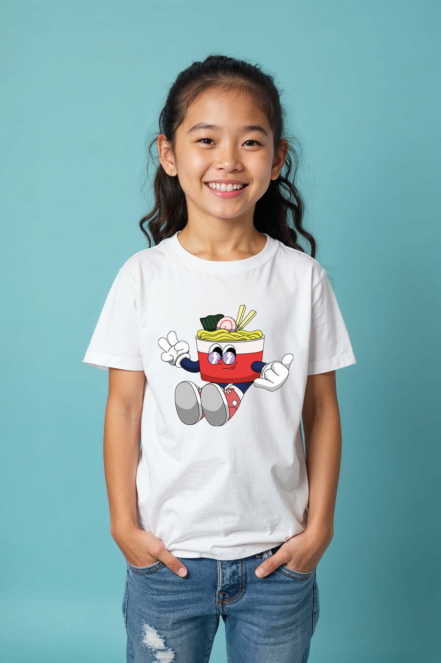 Thumbnail: Noodiles Colorful Cartoon Printed T-Shirt for Boys & Girls – Drawing Print Desig