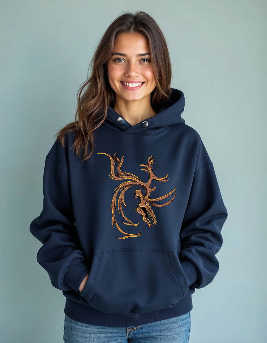 Thumbnail: Monster deer skull Unisex Printed Graphic Hoodies