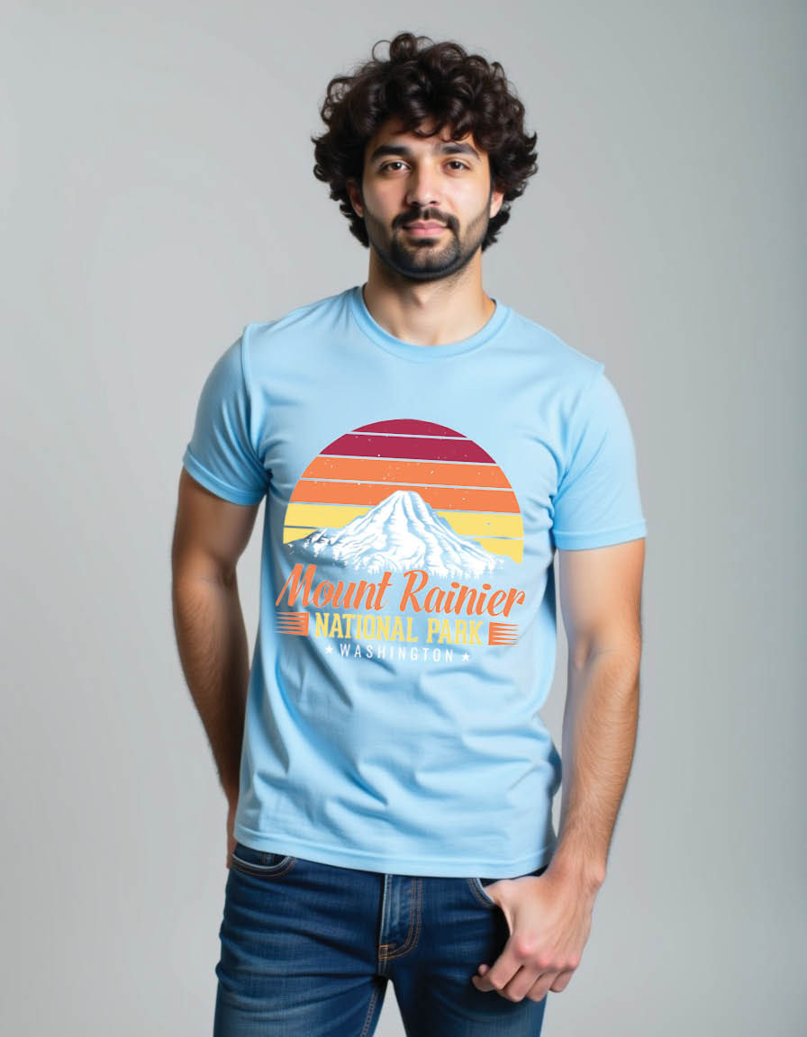 Thumbnail: mount rainier national park washington adventure mens printed graphic t shirt