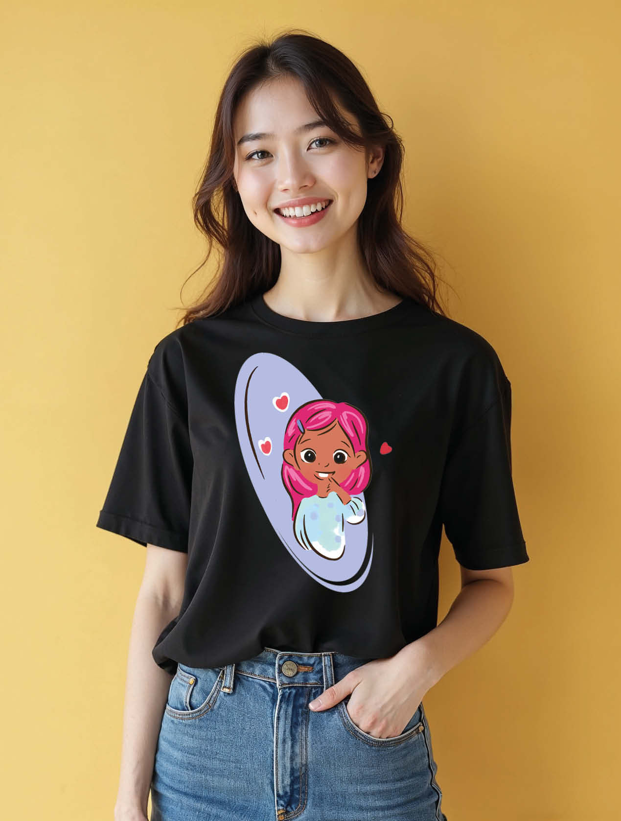 Shy Heart Casual Women’s Printed Graphic Streetwear T-Shirt – Low Price Offer