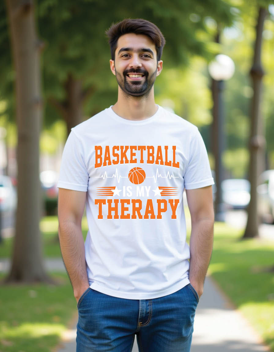 Thumbnail: basketball is my favorite therapy basketball mens printed graphic t shirt