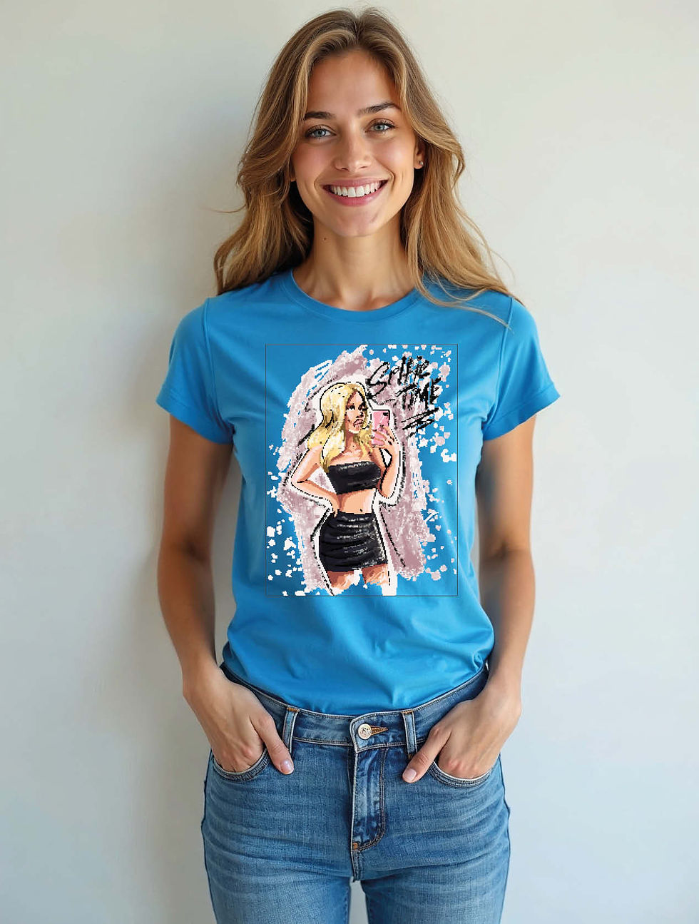 Thumbnail: Glitter Glam Selfie Trendy Women’s Printed Graphic Streetwear T-Shirt – Buy Now