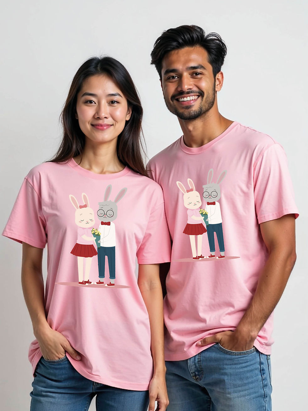 Thumbnail: Valentine’s Cartoon Couple T-Shirt Lovers Edition – Hot Deal