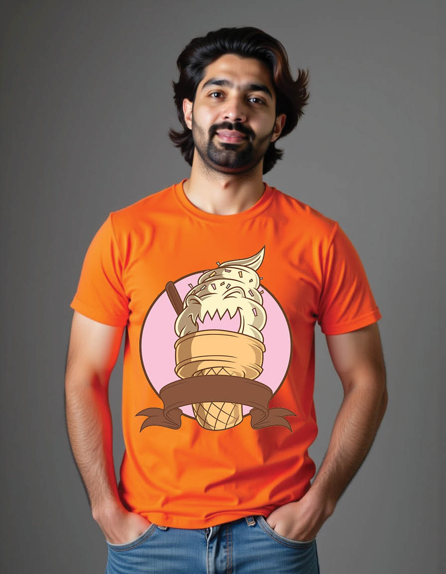 Thumbnail: emblem of fierce faced soft ice mens printed graphic t shirt