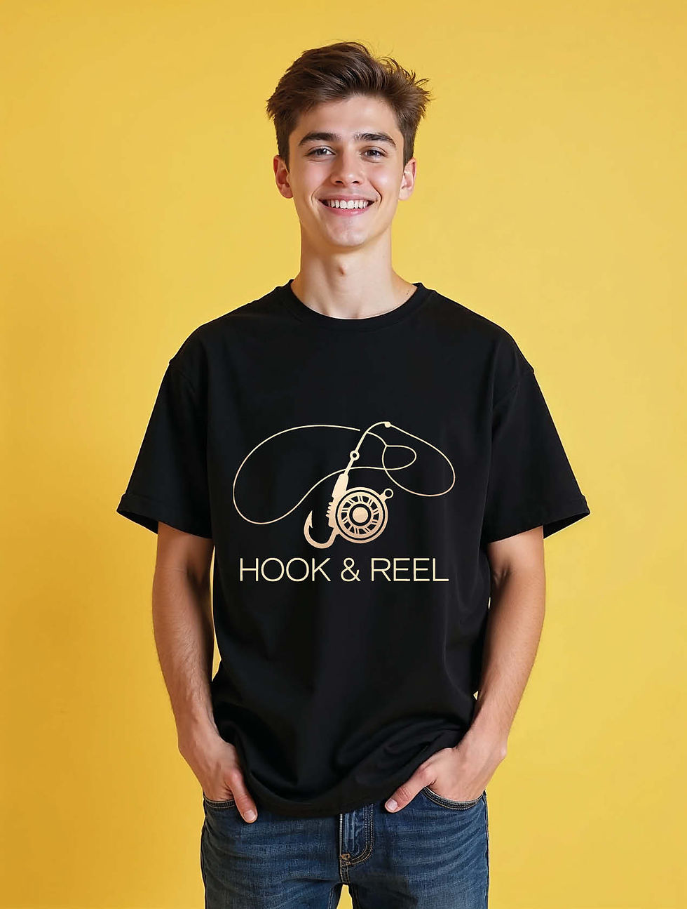 hook reel Vintage Unisex Drop Shoulder Oversized T-Shirt for Men & Women