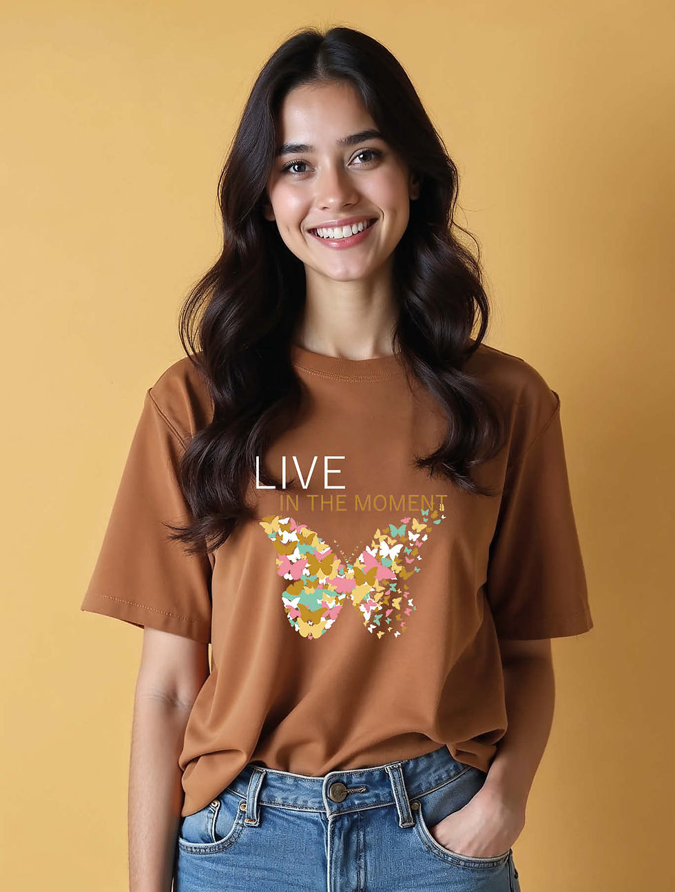 Thumbnail: live in the moment Classic Women’s stylish printed Graphic T-Shirt