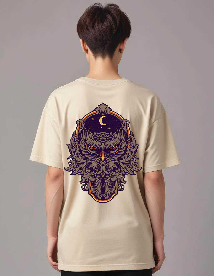 Thumbnail: night predator ornament mens Oversized Printed t shirt