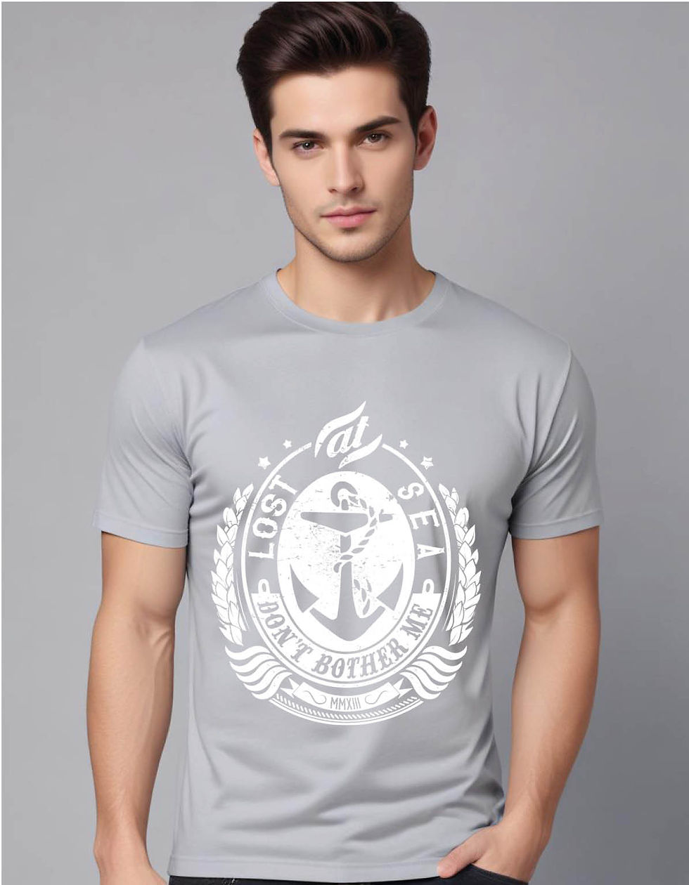 Thumbnail: bother me anchor greek framed details mens printed graphic t shirt