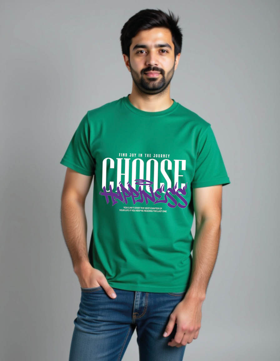 Thumbnail: choose happiness Classic Cotton T-Shirt for Boys, Girls, Men & Women – Quality