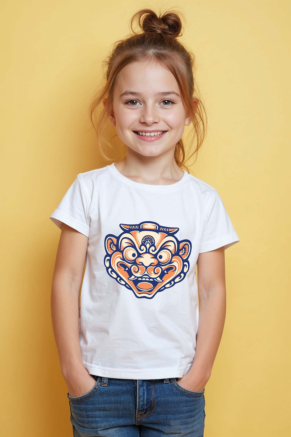 Thumbnail: Traditional Okinawan Shisa Guardian Graphic T-Shirt Cute Kids Graphic Tee