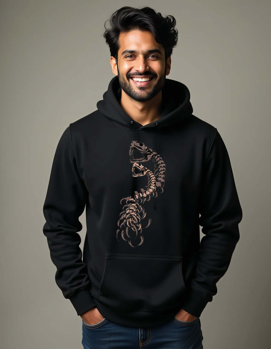 Thumbnail: Snake skull vector small tattoos Unisex Printed Graphic Hoodies