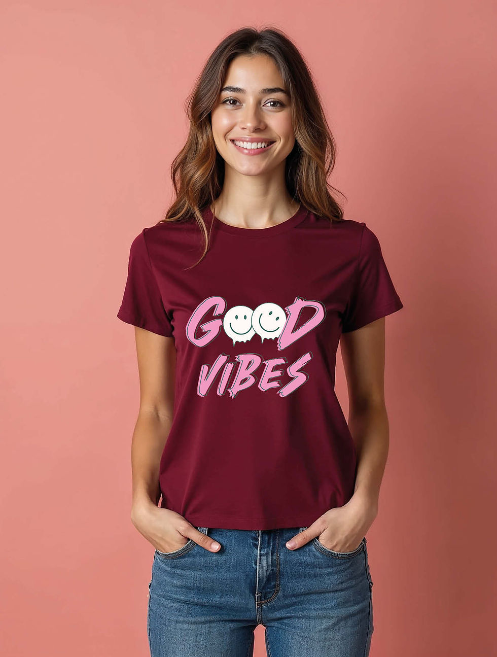 Thumbnail: good vibes Urban Women’s Stylish printed graphic T-Shirt