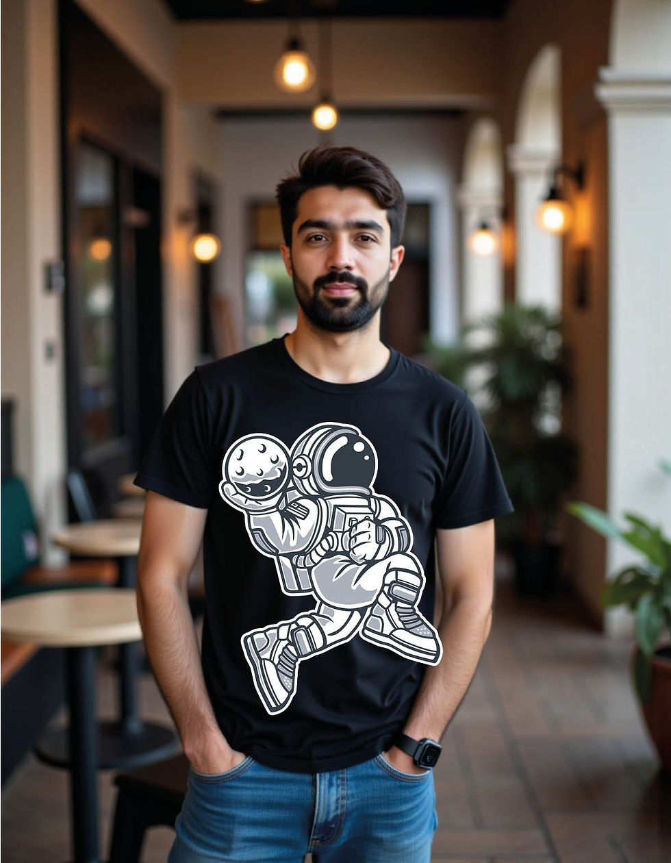 Thumbnail: astronaut cartoon vector pack mens printed graphic t shirt