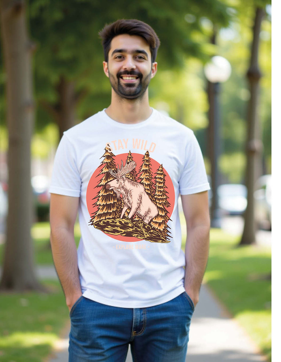 Thumbnail: Stay wild Unisex Printed T-Shirt for All