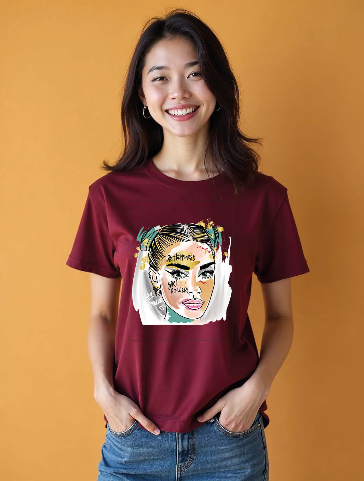 Abstract Face Art Modern Women’s Streetwear T-Shirt – Fast Delivery