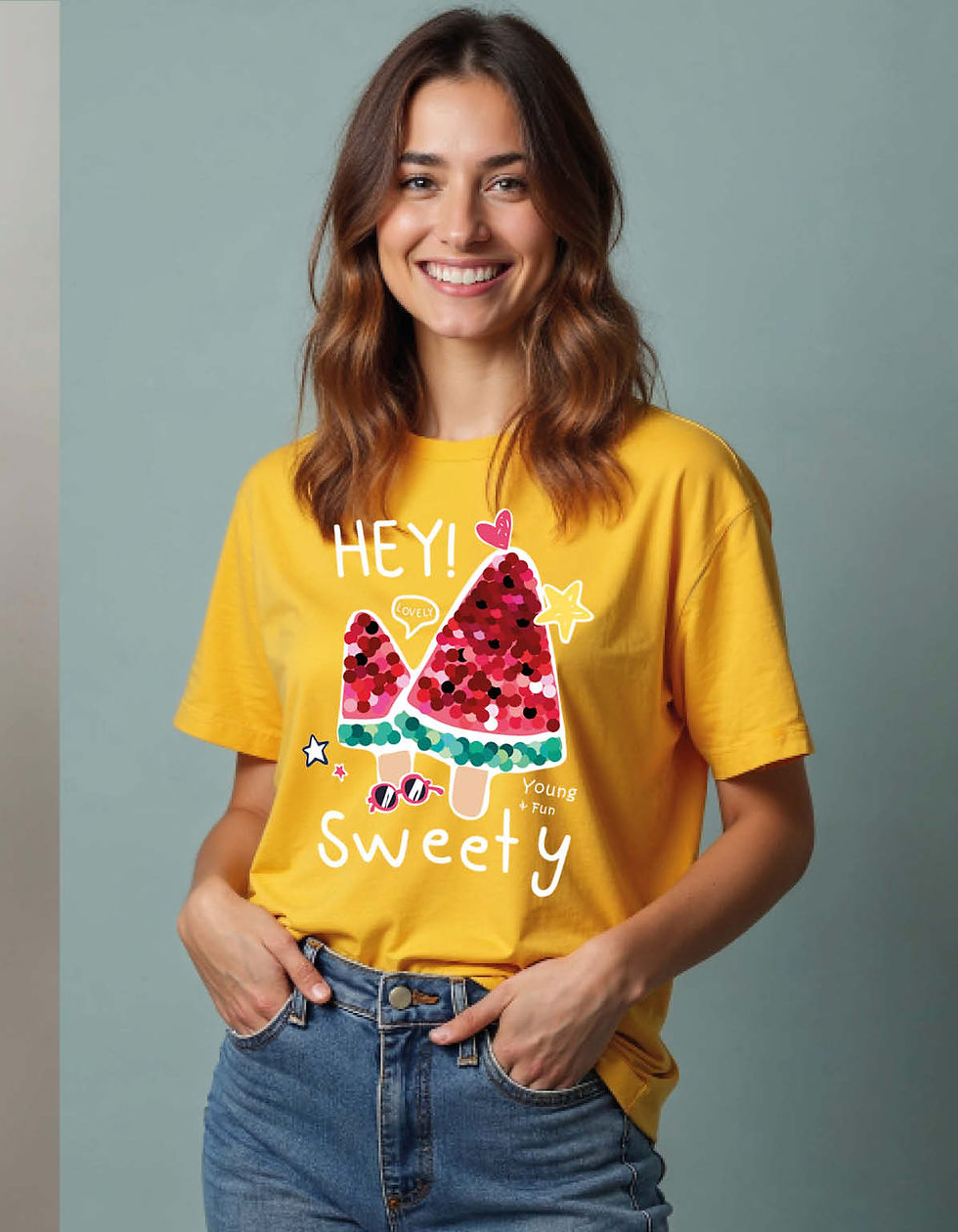 Thumbnail: Hey Sweety Printed T-Shirt for All age