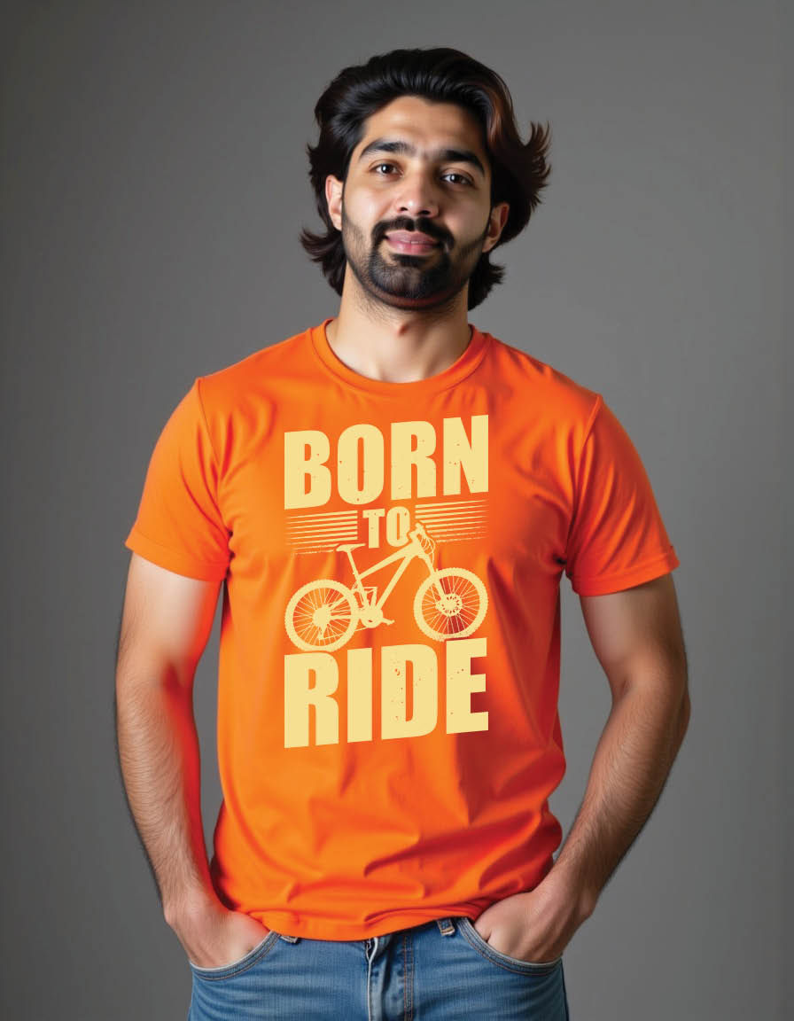Thumbnail: born ride motivational mens printed graphic t shirt