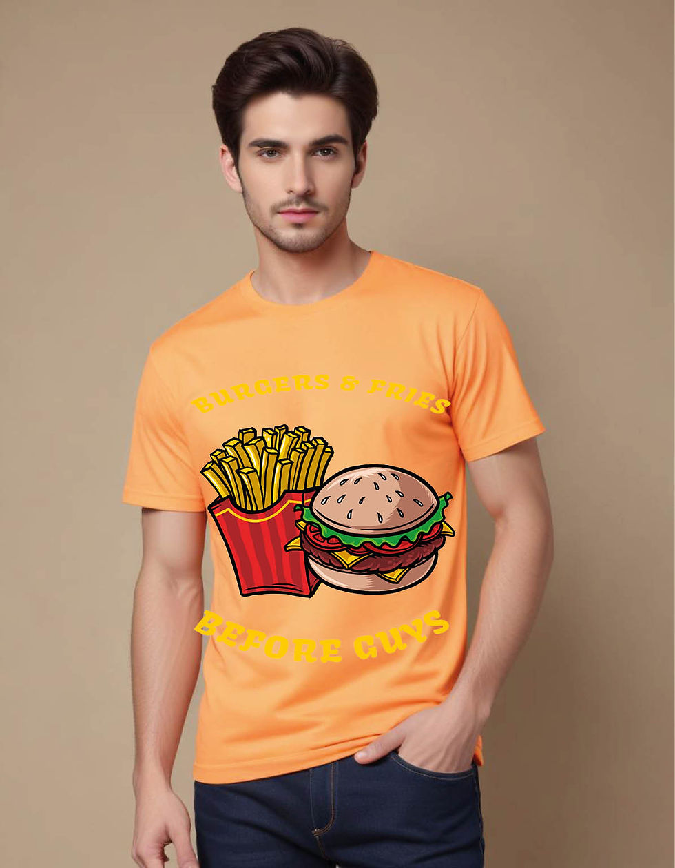 Thumbnail: burgers fries mens printed graphic t shirt