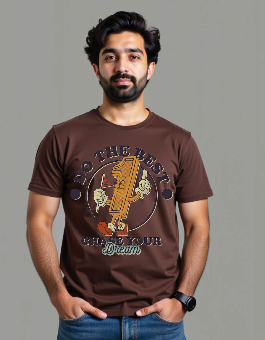 Thumbnail: cartoon emblem of walking number one with retro mens printed graphic t shirts