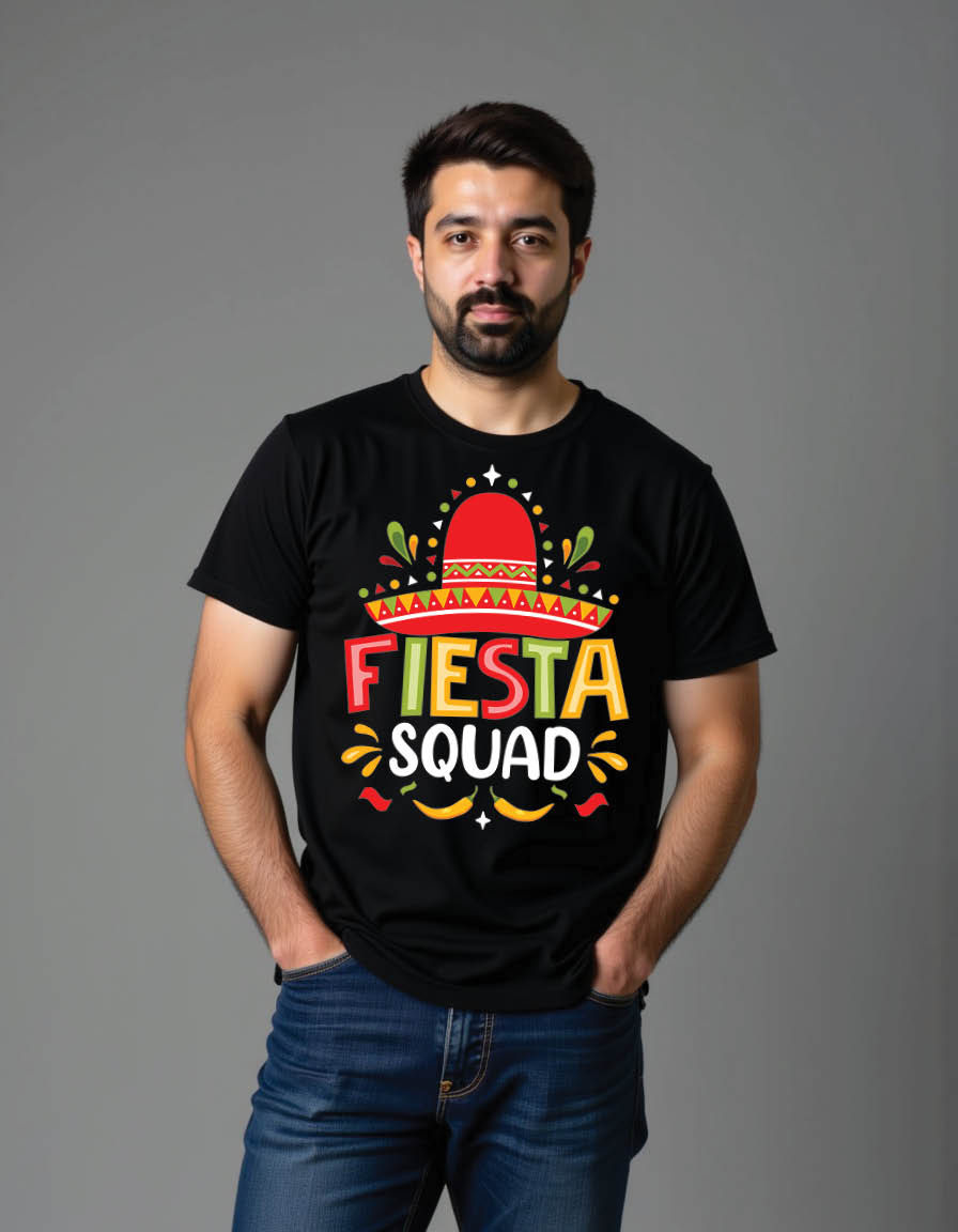 fiesta squad cinco de mayo mens printed graphic t shirt