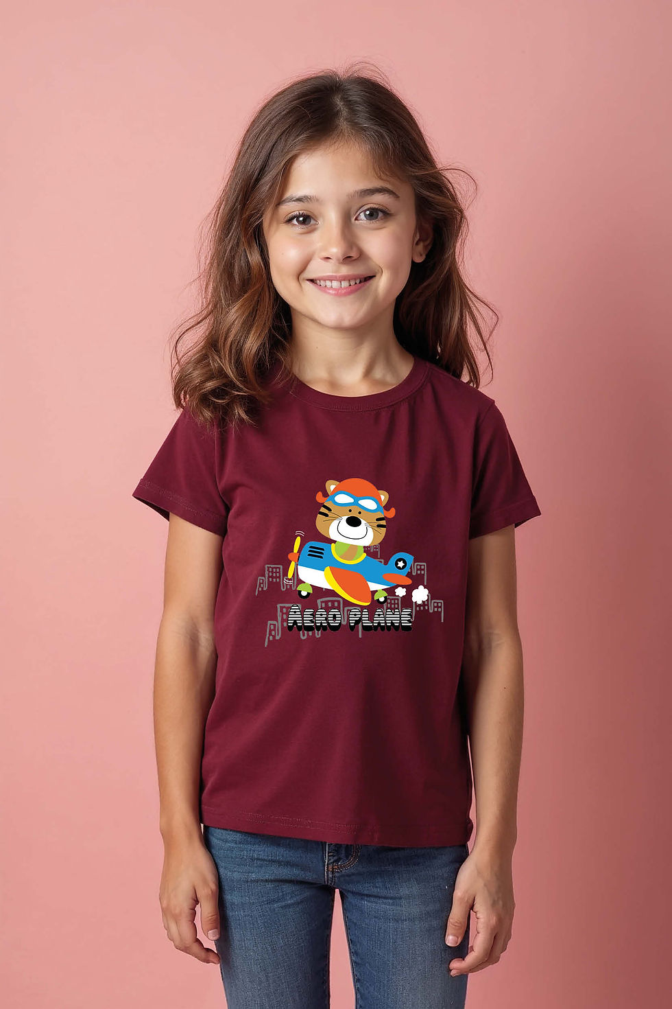 Thumbnail: Aero Plane Cartoon Soft Cartoon Printed T-Shirt for Boys & Girls – Artwork Print