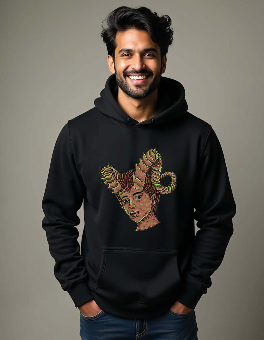 Thumbnail: Horned head lilith Unisex Printed Graphic Hoodies