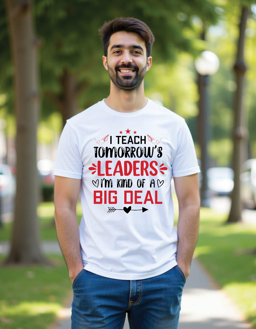 Thumbnail: i teach tomorrows leaders i m kind big deal teacher mens printed graphic t shirt