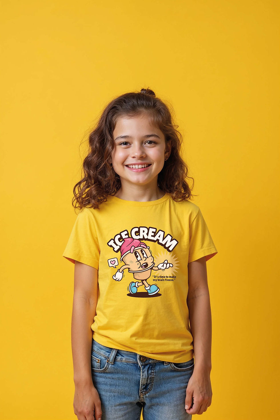 ice cream Cute Typography Print T-Shirt for Kids – Quote Print Design
