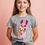 Thumbnail: Spooky Pink Rabbit Eating a Carrot Graphic T-Shirt Casual Typography Print
