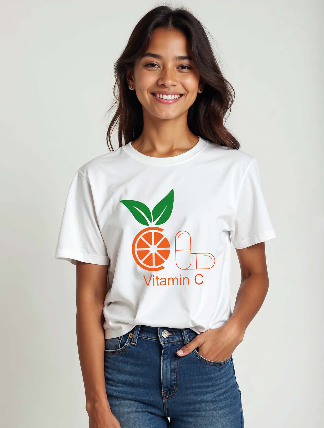 vitamin c Cool Women’s Graphic Stylish  Typography T-Shirt – Shop Now