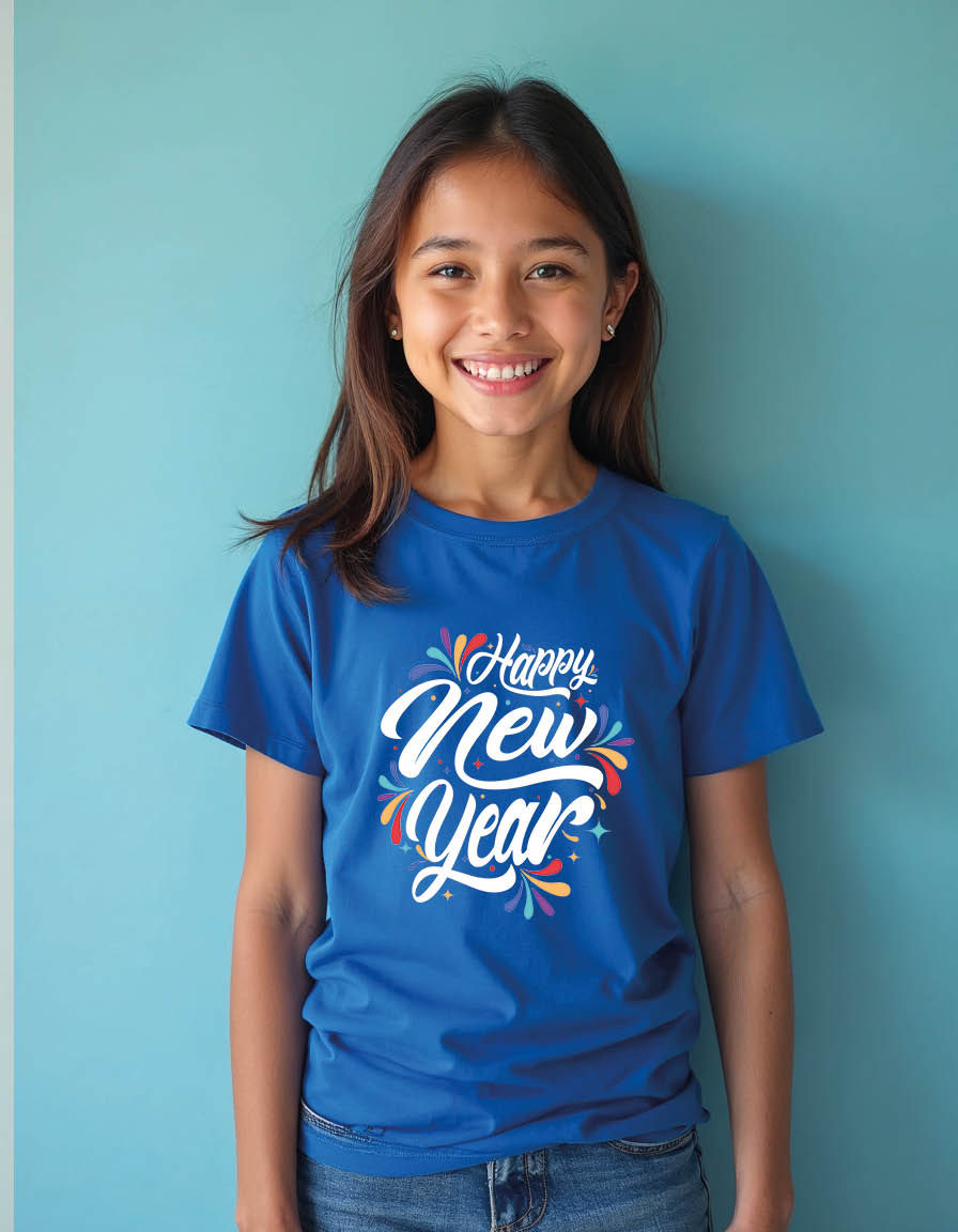 Thumbnail: Happy new year Unisex printed graphic t shirt