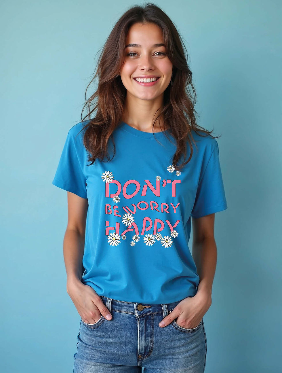 Thumbnail: don't be worry happy Chic Women’s Printed Streetwear T-Shirt – Fast Delivery