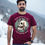 Thumbnail: skull head with leaves arround mens printed graphi t shirt