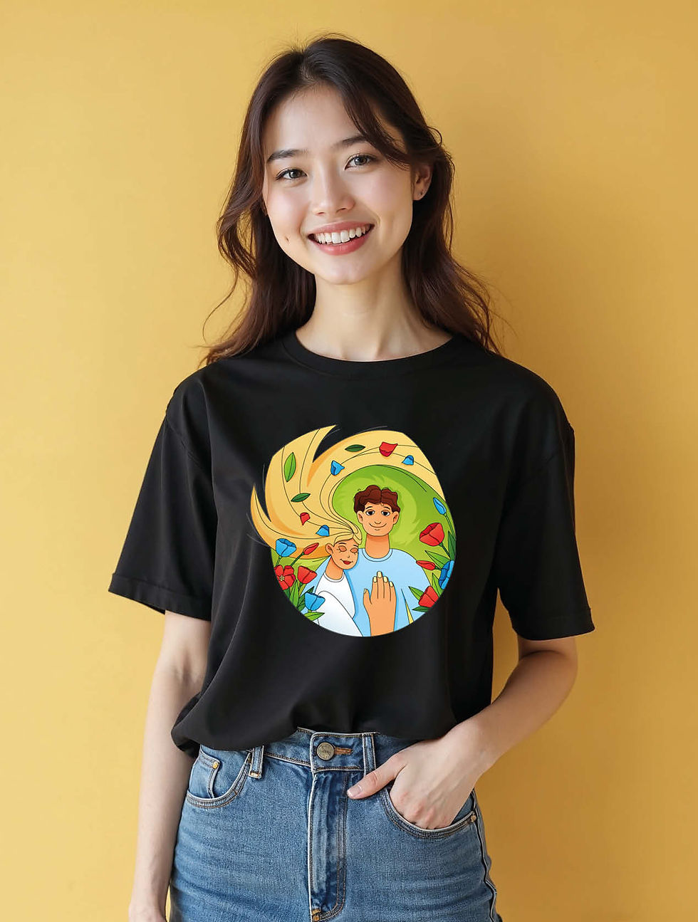 Thumbnail: Garden Embrace Urban Women’s Printed Graphic Streetwear T-Shirt – Best Price