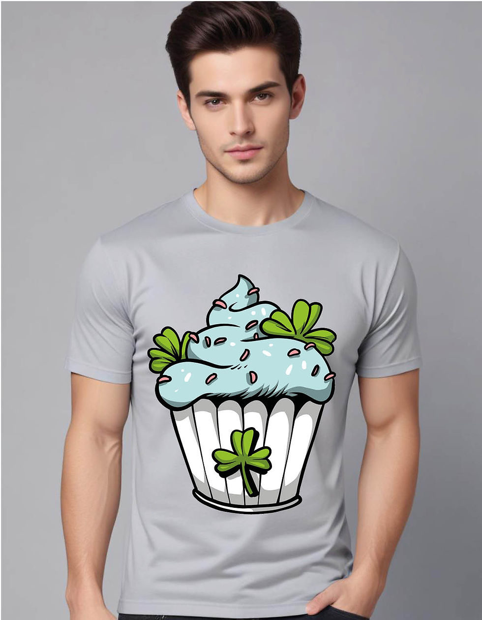 Thumbnail: clover cupcake mens printed graphic t shirt