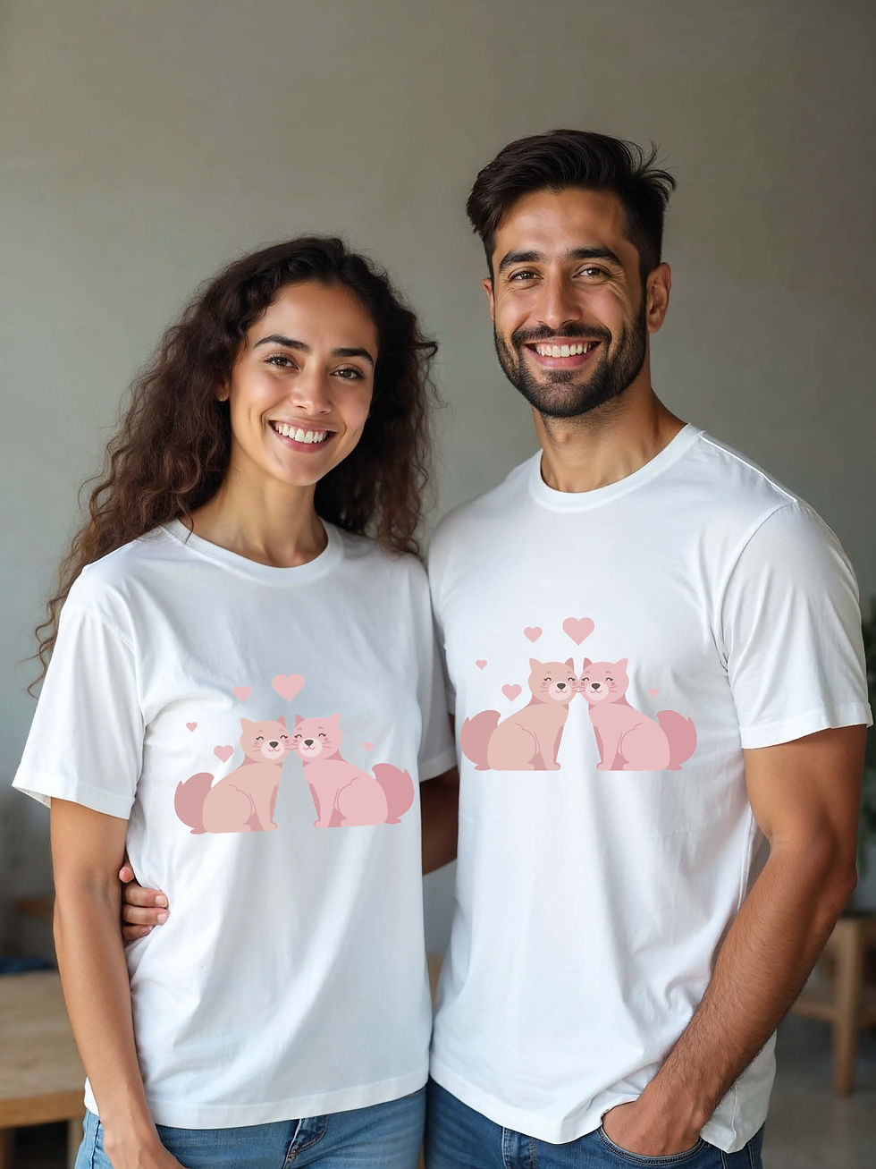 Valentine’s Cartoon Couple Matching Tee Lovers Edition – Sale