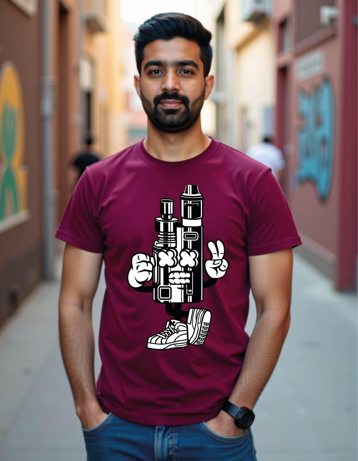 vape cartoon character set mens printed graphic t shirts