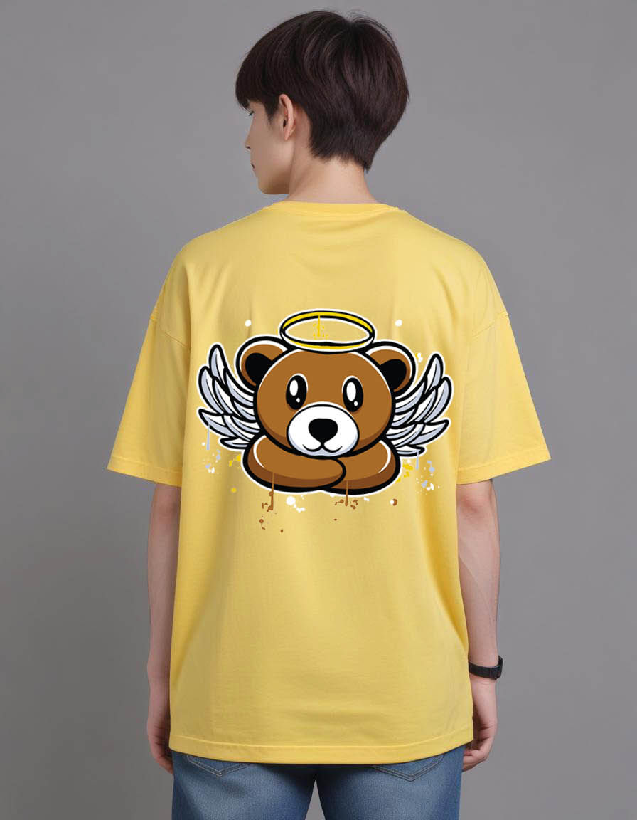 Thumbnail: hand drawn angel teddy bear Oversized Printed t shirt