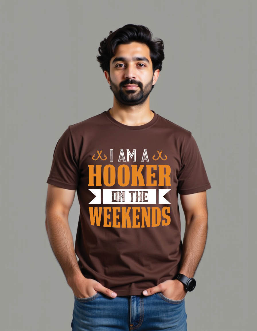 Thumbnail: i am hooker weekends fishing mom except mens printed graphic t shirt