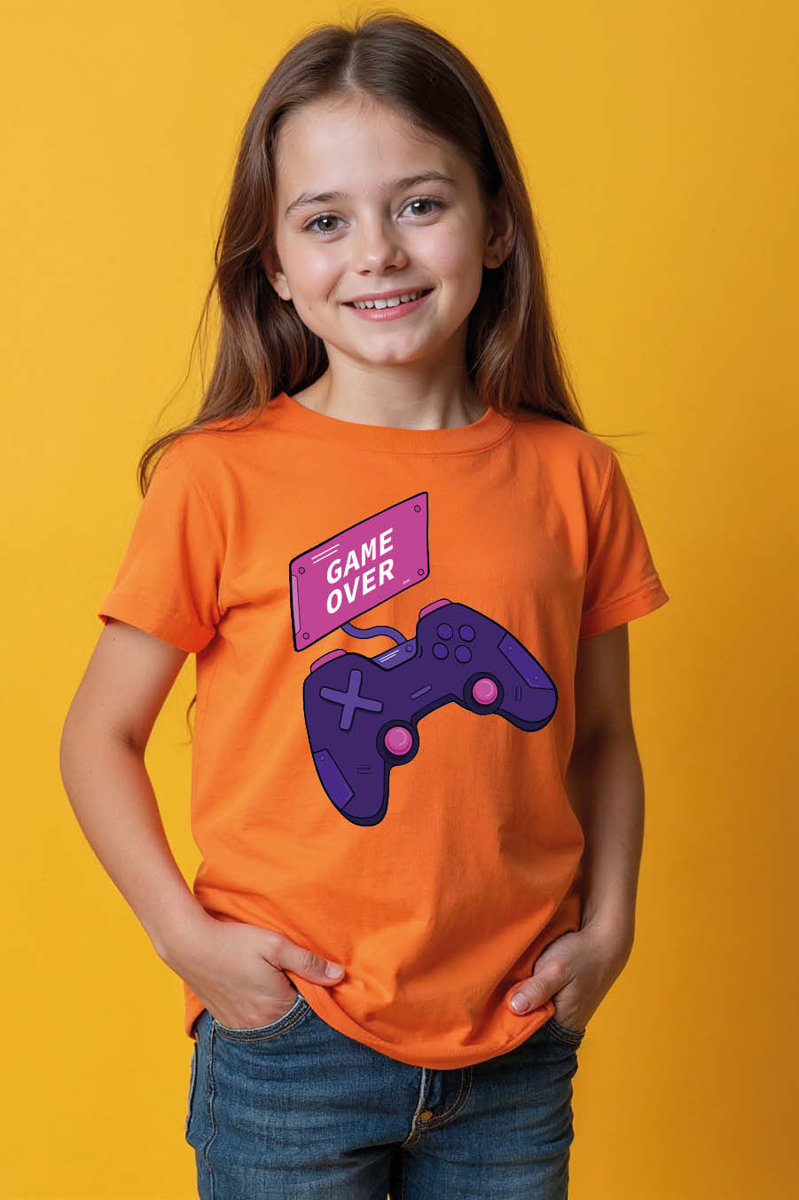Thumbnail: game over Modern Stylish Kids Graphic T-Shirt – Superhero Print Design