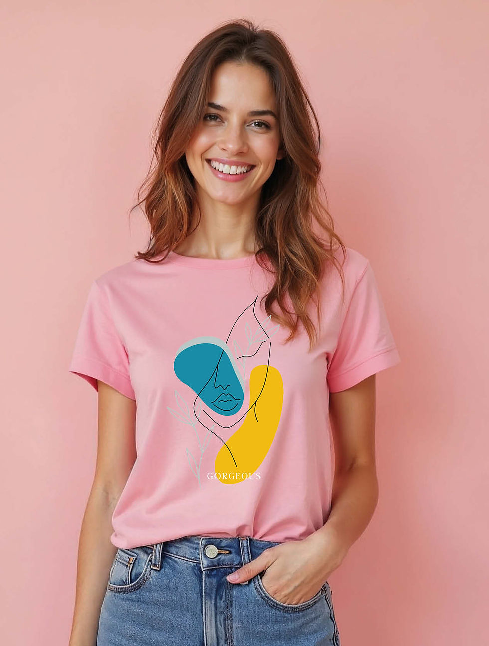 Thumbnail: Abstract Line Art Trendy Women’s Printed Graphic Streetwear T-Shirt – Hot Deal