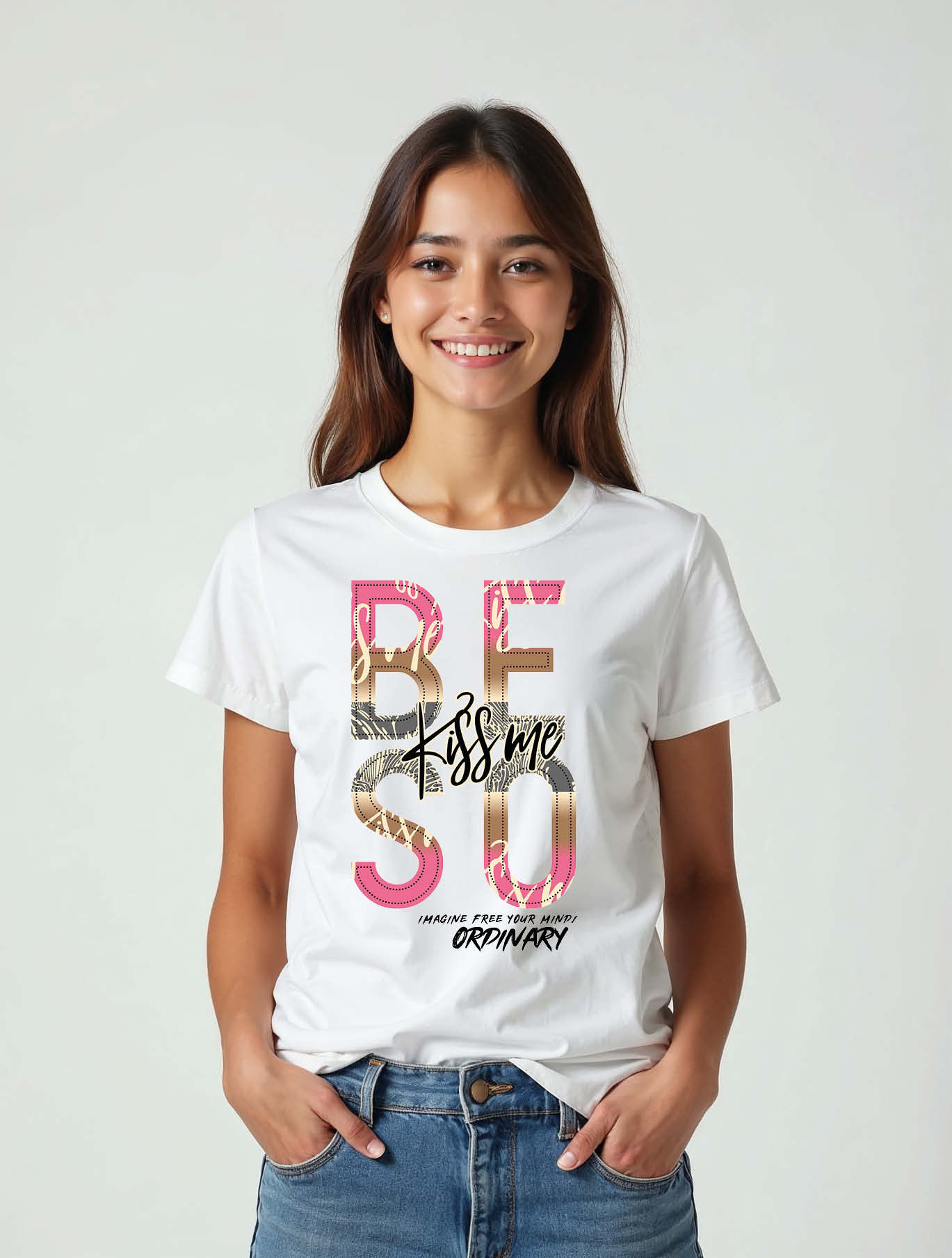 beso kiss me Trendy Women’s Graphic T-Shirt – Premium Quality