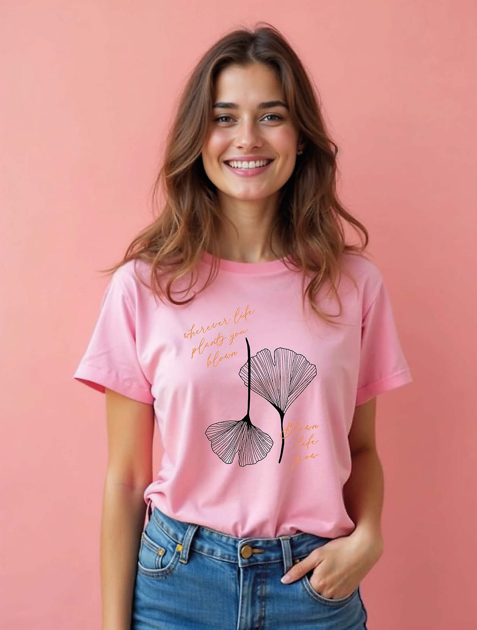 Thumbnail: wherever life plants you blown life grow Classic Women’s Quote T-Shirt