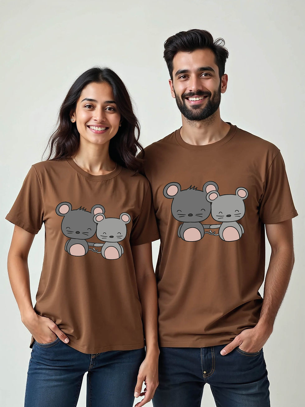Thumbnail: Cute Cartoon Couple Matching Tee Lovers Edition – Limited Stock