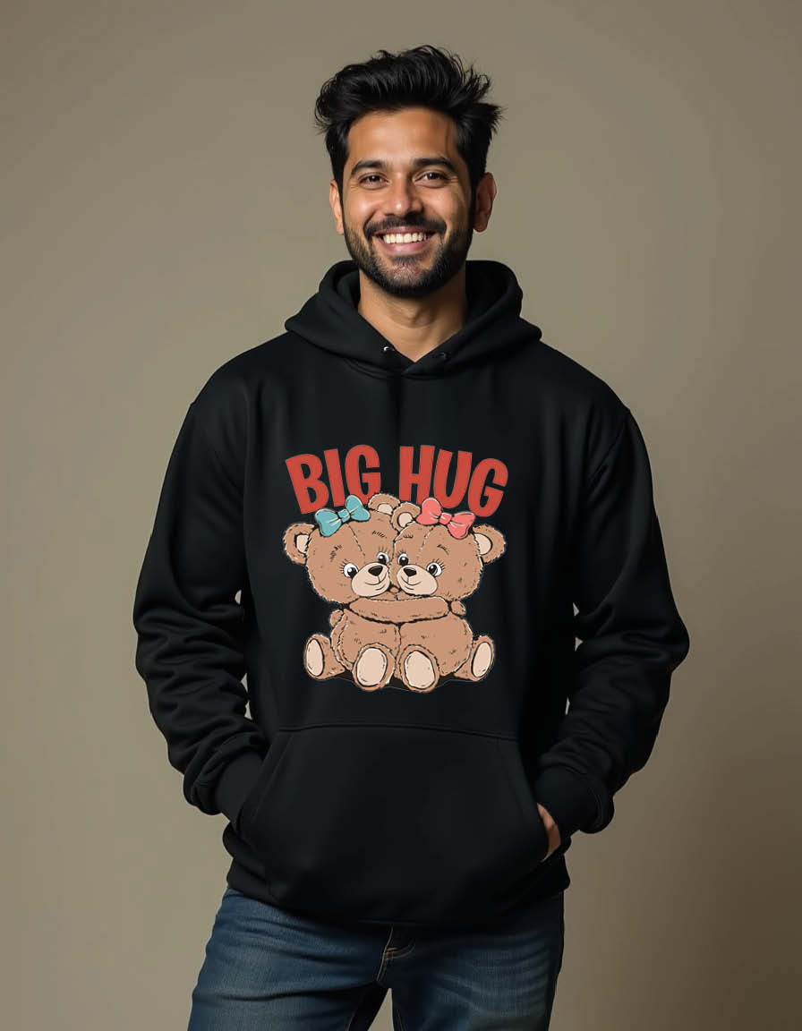 Thumbnail: Cute puppy big hug Unisex Graphic Printed Hoodie