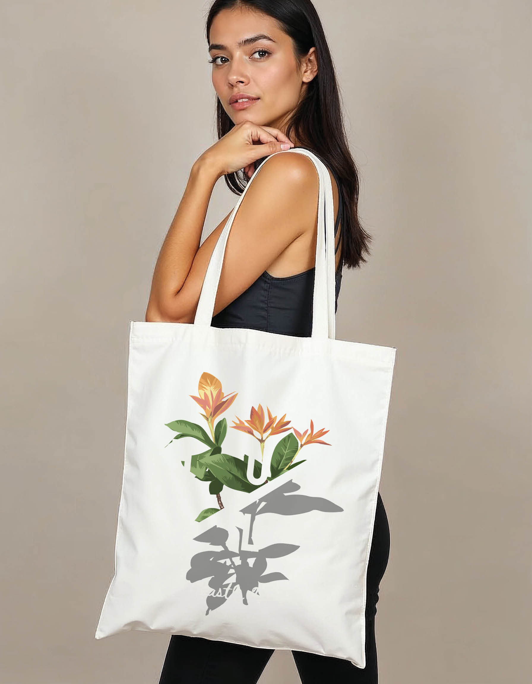 Shopping Tote Printed Bag – Trendy Canvas Fashion Bag Fast Delivery