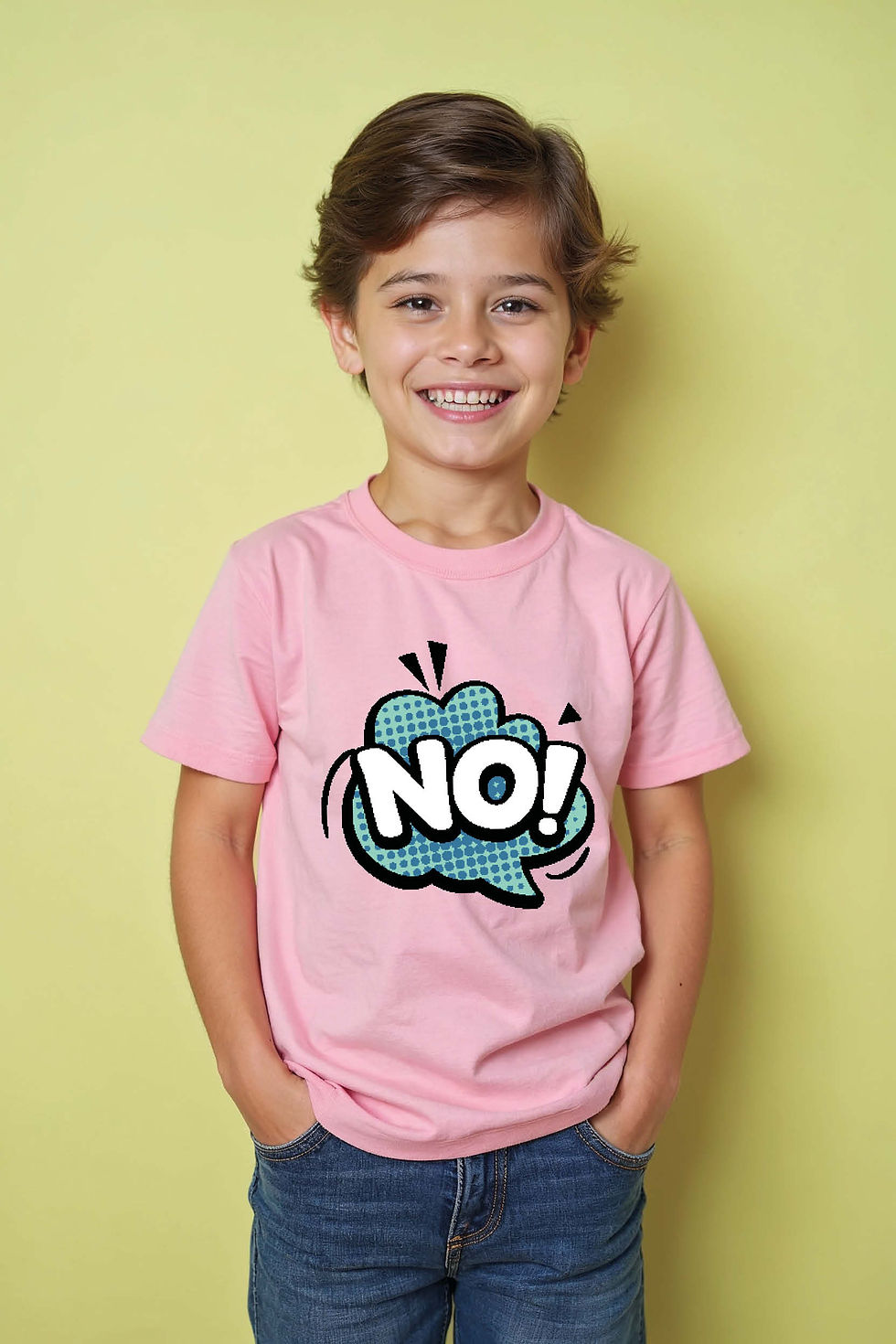 no! Stylish Kids Printed T-Shirt – Stylish Print Design for Boys & Girls
