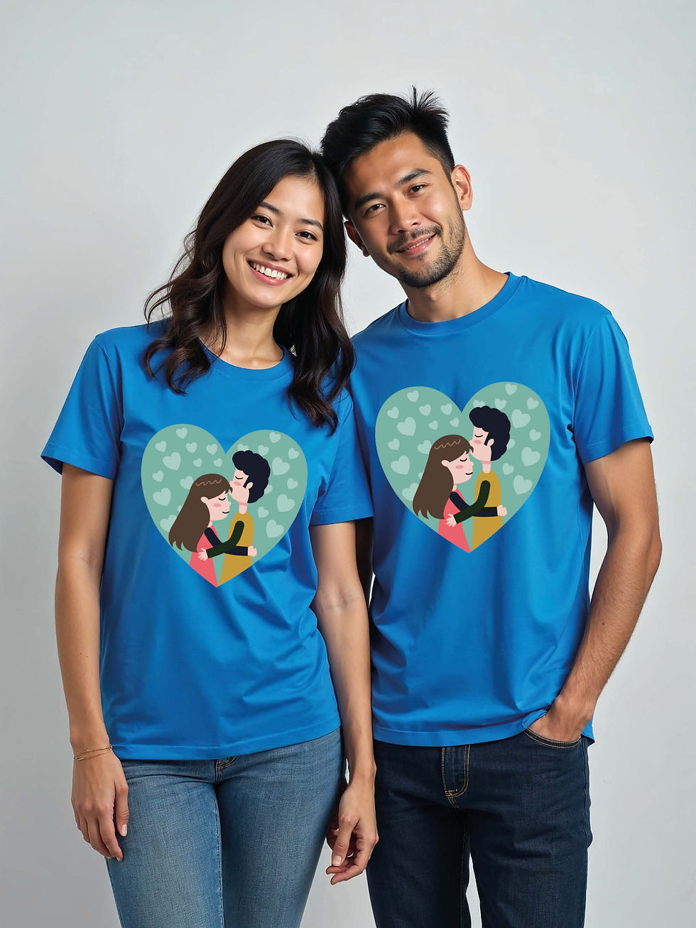 Thumbnail: Anniversary Cartoon Couple T-Shirt Lovers Edition – Premium Quality