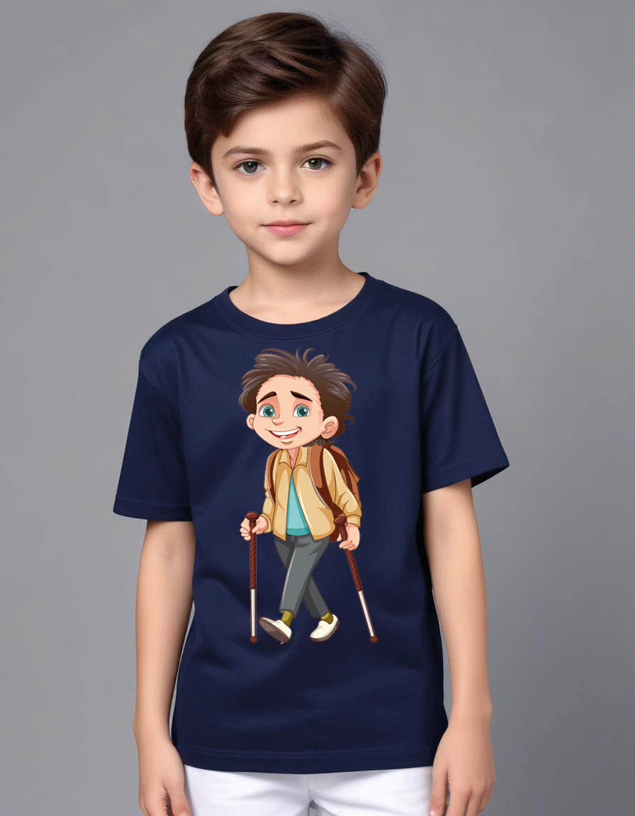 Thumbnail: Boy walking Fashionable Casual Everyday T-Shirt – Ideal for Summer Season